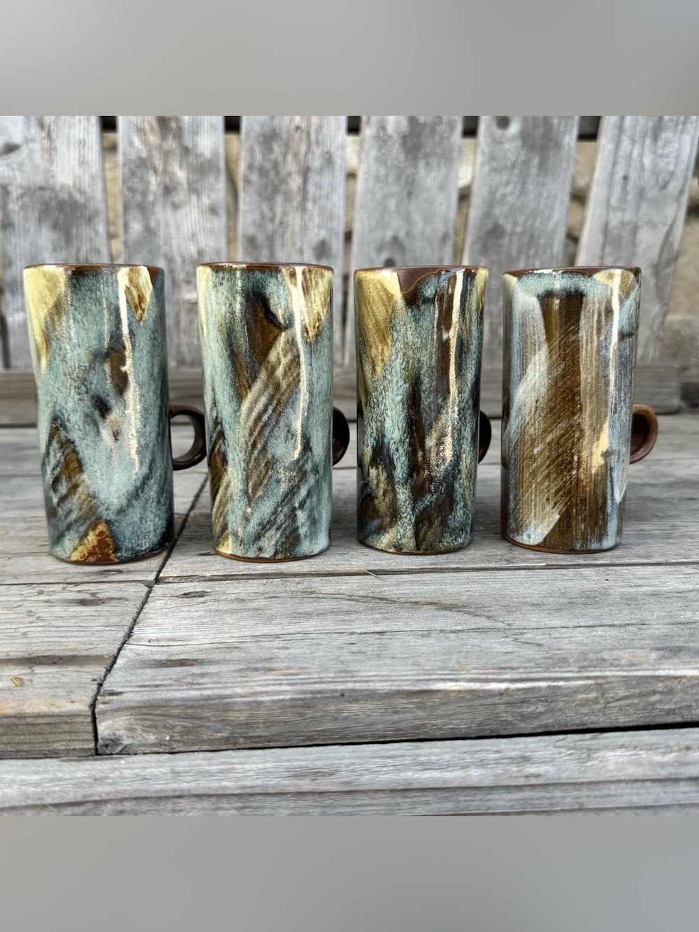 Vintage 1970s Caffe D’Vita Stoneware Espresso Mugs – Set of 4